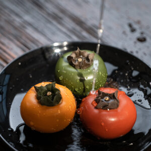 persimmon tea figurine